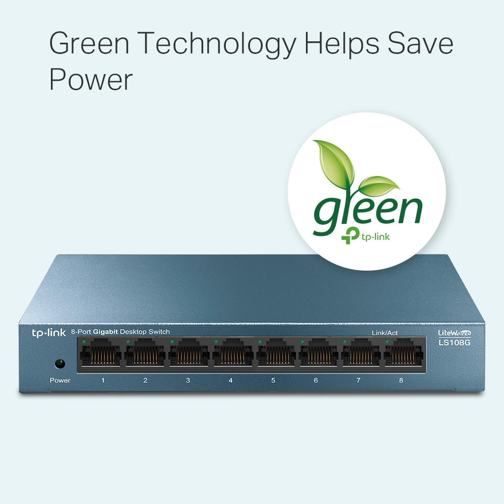 TP-Link LiteWave LS108G - Switch - unmanaged - 8 x 10/100/1000 - desktop - AC 220 V